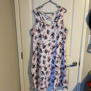White torrid dress with skulls and florals